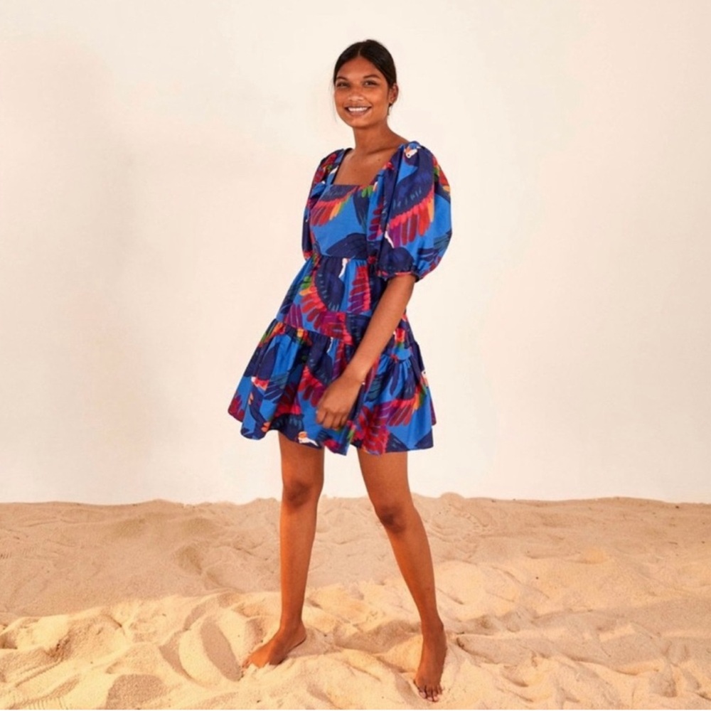 FARM RIO RAINBOW MACAW MINIDRESS -EUC SIZE SMALL